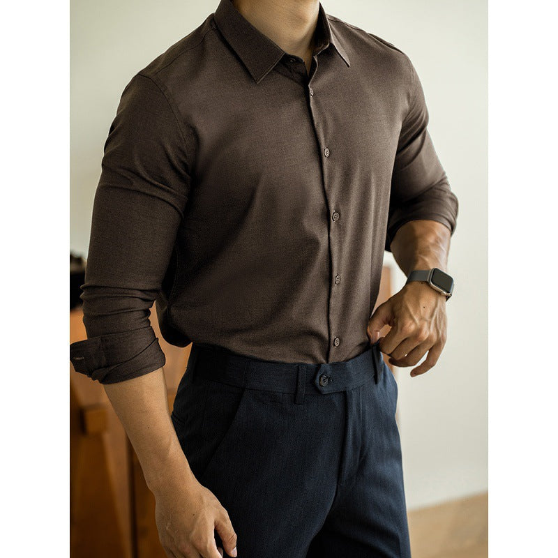 Old Money Style Modal Wool Shirt For Men
