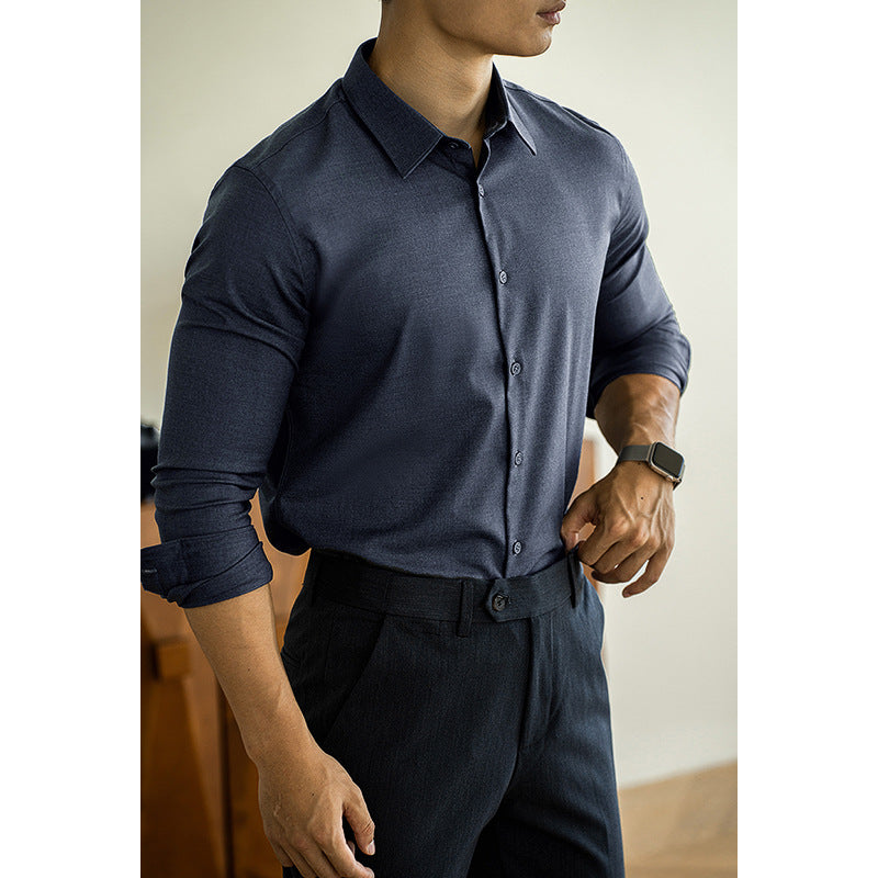 Old Money Style Modal Wool Shirt For Men