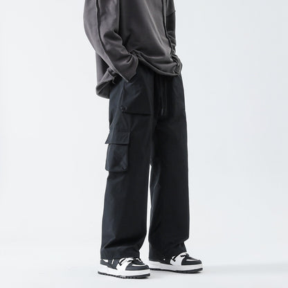 Loose Straight Track Pants Men