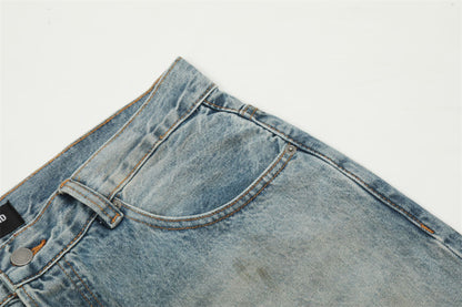 Ripped Dirty Denim Baggy Pants Men